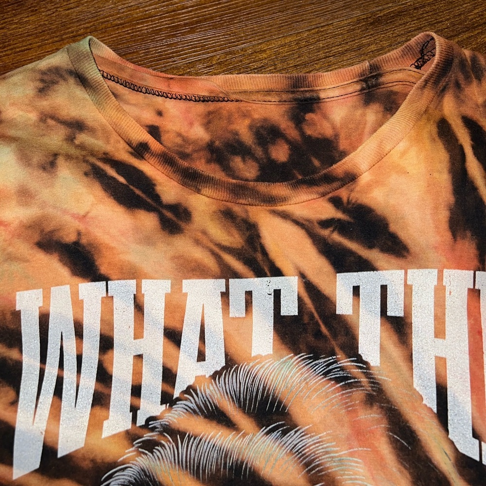 Bigfoot Tie Dye Graphic Short Sleeve Tee Orange Black What The Sigma Kids Size M - Picture 3 of 8